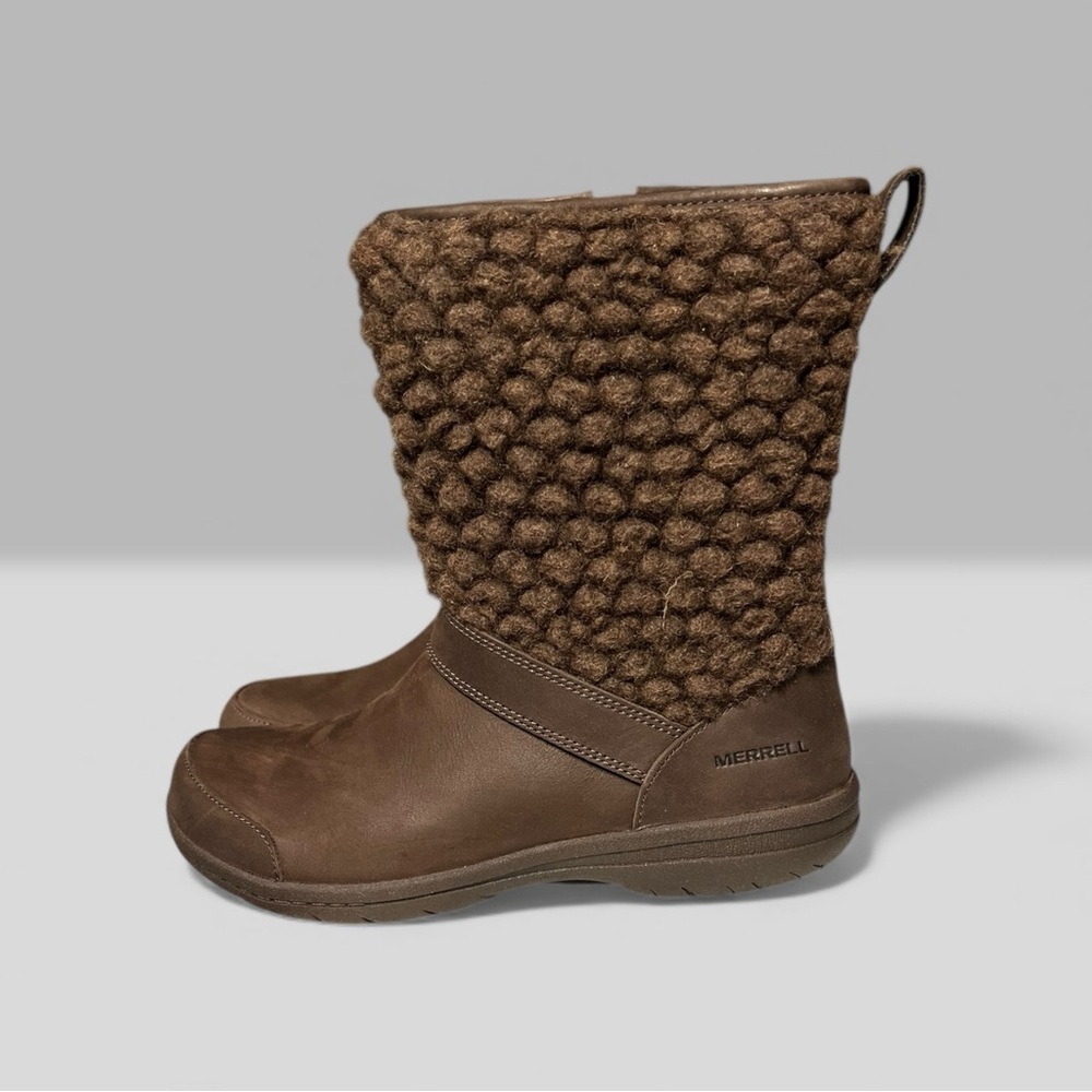 🌻NEW w/tags Merrell Encore Kassie Tall Wool Espresso Waterproof Boots Size 6